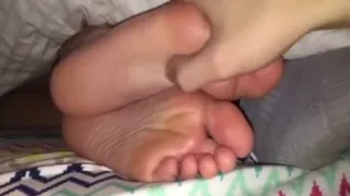 Sleeping feet tickled