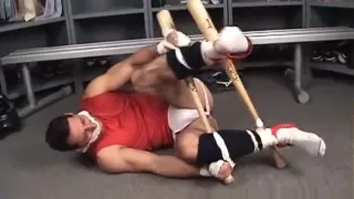 Baseball player bound and gagged