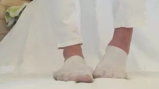 Dirty white ankle socks