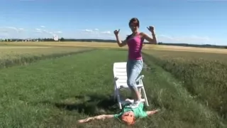 Buffy trampling grass