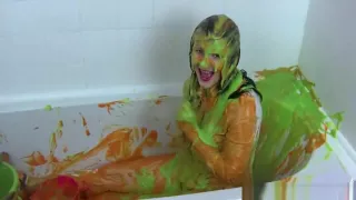 Schoolgirl outfit and buckets of slime - part 1