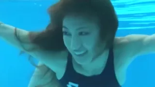 nice asian girl swimming