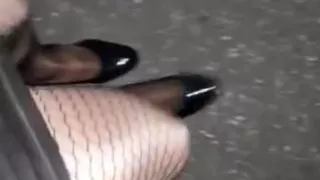 Fishnet Pantyhose Walk