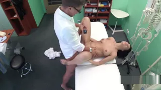 Natural Busty Babe Rides Doctors Dick