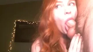 Ginger Teen Natasha Gives Blowjob and Gets Facialed