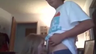 cute small girlfriend  sukcing penis athome