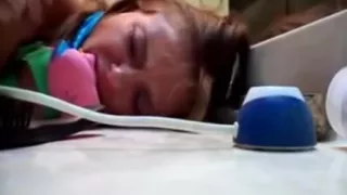 tied up teeny girlfriend  punished and jizzed!