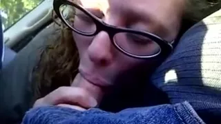 Her Buddy Is Blown By Woman With Eyeglasses Within The Vehi