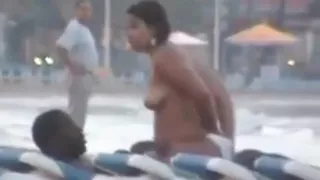 Interracial Couple Fucking By The Water