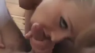 Blonde Girlfriend Sucks On Stiff Cock