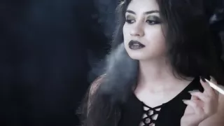 smoking Goth girl