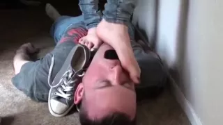 Girl Trample with Grey Converse