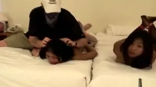 Horny Guy Pleasuring Two Chicks