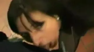 perfect brunette fucks in public