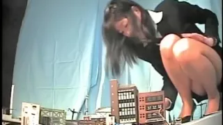 Asian giantess crushes city in heels