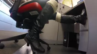Office Candid Boot Shoeplay