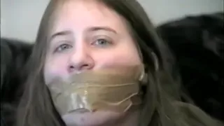Girl Mouth Stuffed and Wrap Gagged