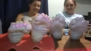 2 Ladies Showing Their Thick, Wrinkled Soles