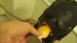 Woman sucks dirty anal buttplug