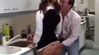 in the kitchen double penetration