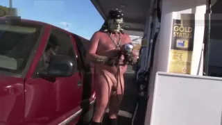Rocky Angel Naked at the Car Wash and Gas Station