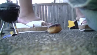 Mistress Crush doughnut crush not candid she seen it under my legs