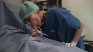 Nurse latex glove blowjob cum