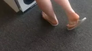 Candid Flip Flops Feet Slapping Teen
