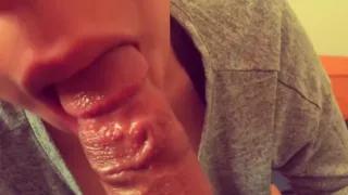 Young Wife Sucks Me til I Cum on Her Mouth/Face (Up-close, P.O.V)