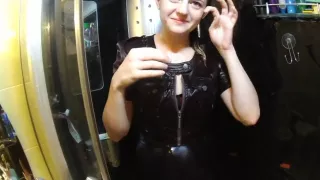 hair wash in sexy dress