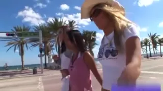 lesbians friends on the store and beach