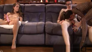 Twin Lelu's secretly suck and fuck the same guy