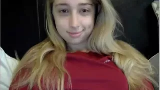 College babe shows me her tits on video chat