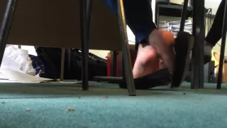 Candid Shoeplay In Class