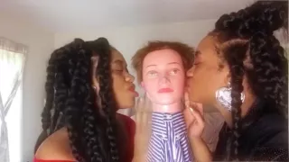 Black Twins Kiss And Lick