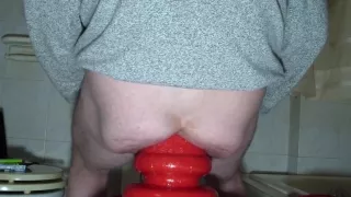 some anal stretching with the red acorn