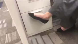 MA shoeplay dangling black flats