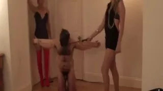 extreme face whipping by two mistress