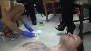 Femdom human toilet bowl