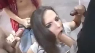 Bobbi Starr Gets Her Face Covered Bukkake Style After Gang Bang