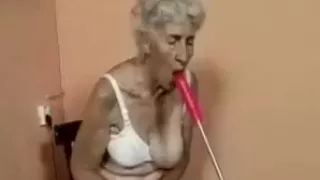 Old Granny fucked by machine