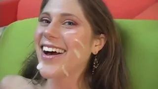 Blonde Frauen, Sperma, Sperma im Mund, Handarbeit