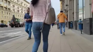 Sexy brunette and her round ass