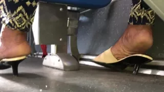 Mature ebony wrinkled soles