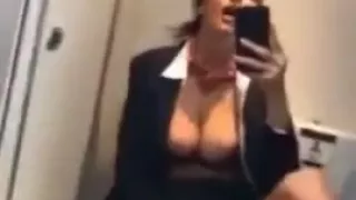 Air Stewardess on phone