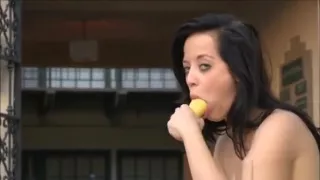 Naughty Beauty Pushes Glass Dildo In Juicy Pussy And Ass