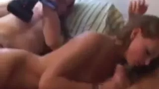 Retro Teenager Spitroasted In Threeway