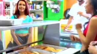 Wild Brunette On Her Knees Sucking Dick At Money Talks Stunt