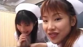 Saki Mutoh And Other Nurse In Uniform Suck Same Patient Cock