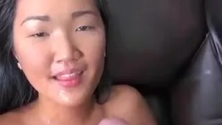 asian teen girlfriend  gets fucked and facialized